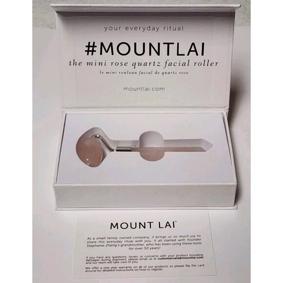 MOUNT LAI Mini Rose Quartz Facial Roller De-Puffing Anti-Aging Massaging Tool - Picture 1 of 3